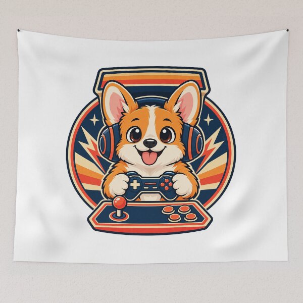 Item preview, Corgi Gamer Player 1 – Retro Gaming designed and sold by OLIVER-AGOUR.