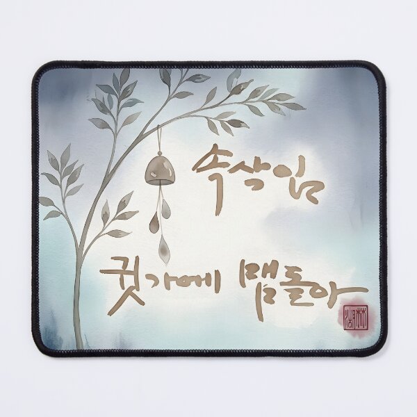 Item preview, Korean Calligraphy Watercolor Painting with Wind Chime designed and sold by K-Brush.