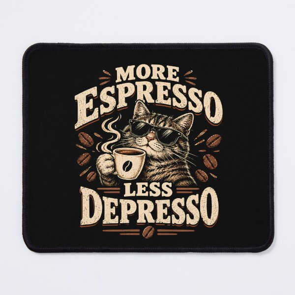Item preview, More Espresso Less Depresso Cat designed and sold by monika-arthing.