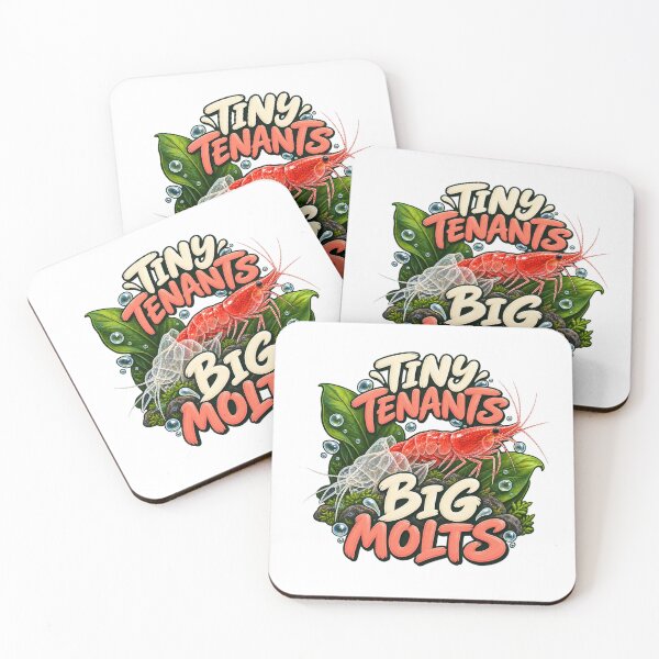 Item preview, Tiny Tenants Big Molts – Illustrated Cherry Shrimp Aquarium Gift designed and sold by UrbanCanvvas.