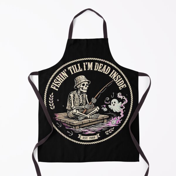 Item preview, Skeleton Fishing – Fishin' Till I'm Dead Inside Vintage Fisherman designed and sold by Moad Fahim.