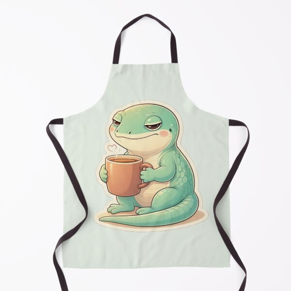 Item preview, Sleepy Gecko Drinking Coffee Cute Cozy Green Lizard designed and sold by Safe Haven Pets.