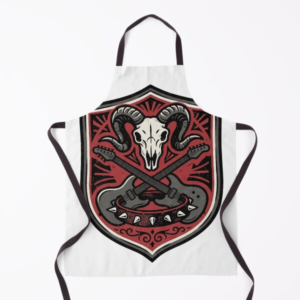 Item preview, Horned Skull Crest With Crossed Guitars designed and sold by eduardoroa22.