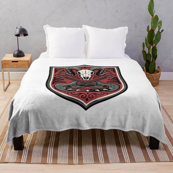 Item preview, Horned Skull Crest With Crossed Guitars designed and sold by eduardoroa22.