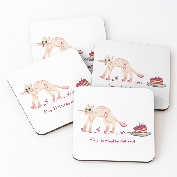 Item preview, Birthday Menace White Cat  designed and sold by DanuskaArt.