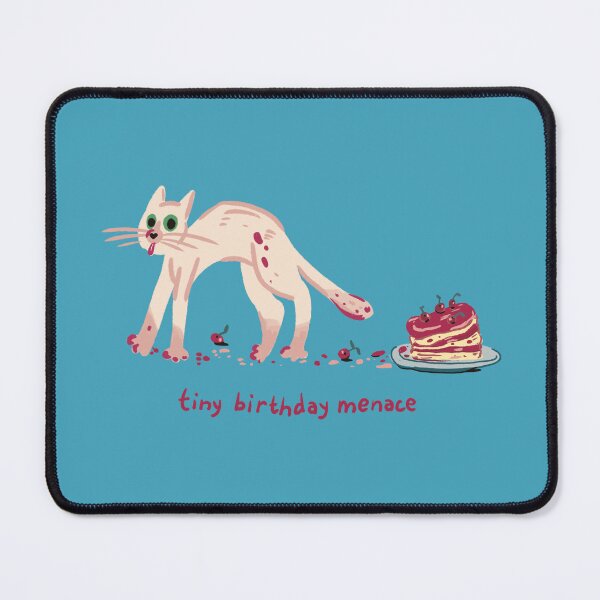 Item preview, Birthday Menace White Cat designed and sold by DanuskaArt.