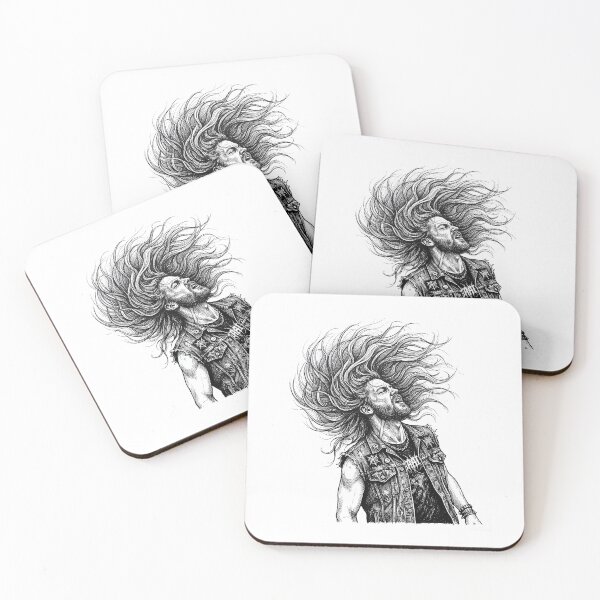 Item preview, Headbanging Metalhead In Black Ink designed and sold by eduardoroa22.