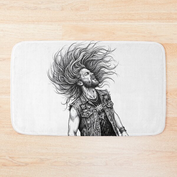 Item preview, Headbanging Metalhead In Black Ink designed and sold by eduardoroa22.