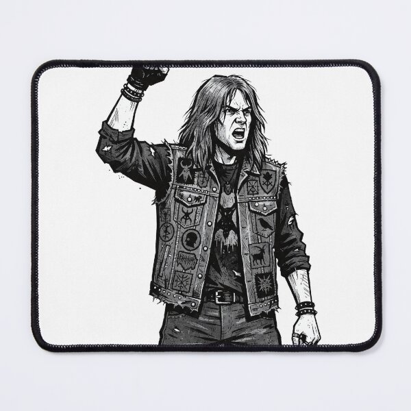 Item preview, Patched Denim Metalhead, Cut Paper designed and sold by eduardoroa22.