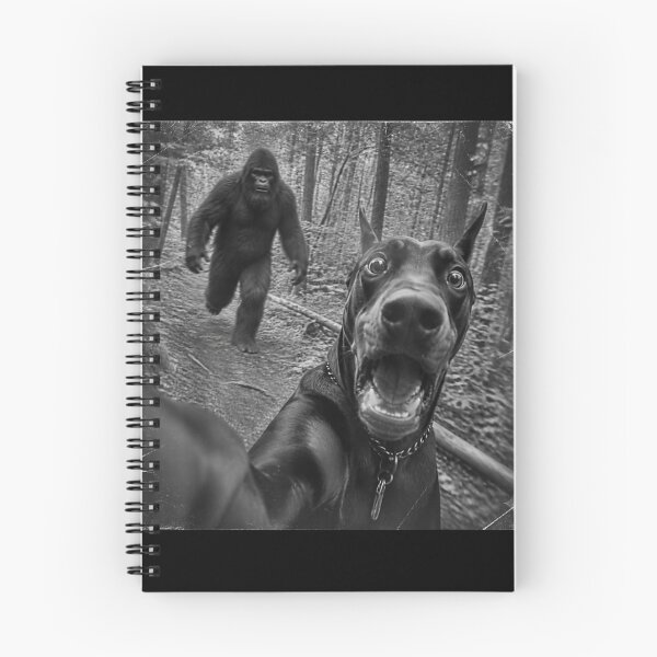 Item preview, Doberman Bigfoot Selfie Funny Sasquatch Photobomb Dog designed and sold by Crookedorbit ⭐⭐⭐⭐⭐ .