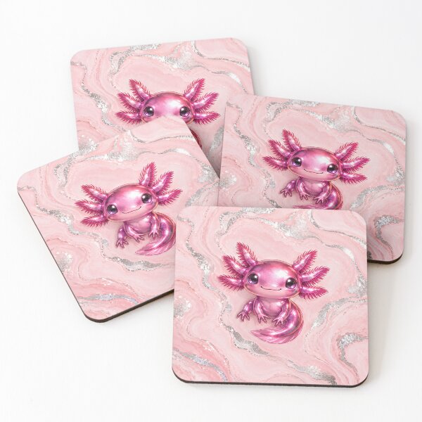 Item preview, Fuchsia Axolotl on Pink Marble designed and sold by Axokris.