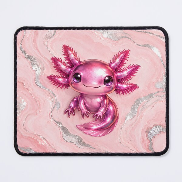 Item preview, Fuchsia Axolotl on Pink Marble designed and sold by Axokris.