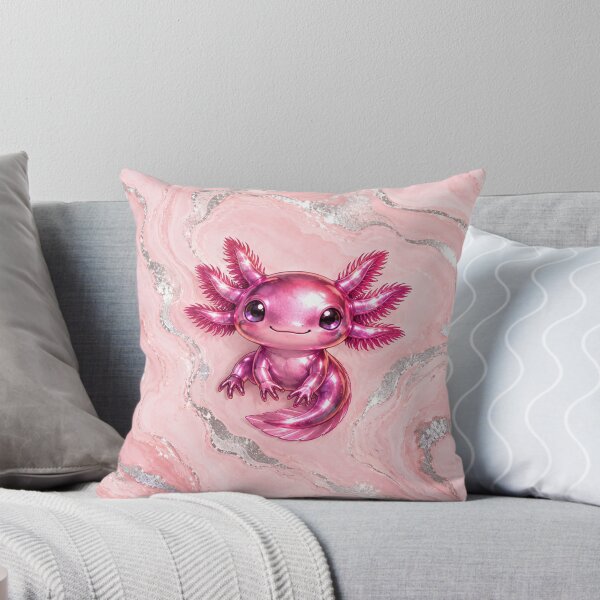 Item preview, Fuchsia Axolotl on Pink Marble designed and sold by Axokris.
