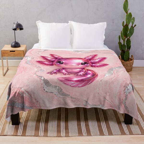 Item preview, Fuchsia Axolotl on Pink Marble designed and sold by Axokris.