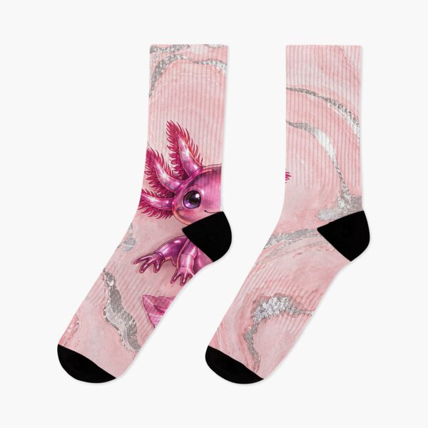 Item preview, Fuchsia Axolotl on Pink Marble designed and sold by Axokris.