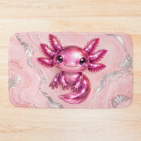 Item preview, Fuchsia Axolotl on Pink Marble designed and sold by Axokris.