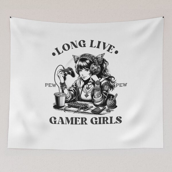Item preview, Long Live Gamer Girls Illustration designed and sold by MaxnGeorge.