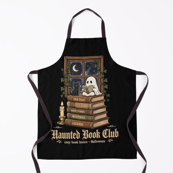 Item preview, Ghost Reading Books – Haunted Book Club Cozy Halloween Cat designed and sold by Moad Fahim.