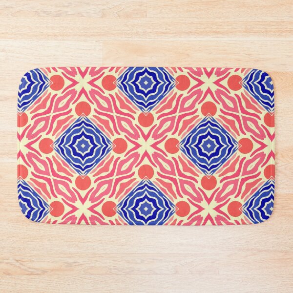 Item preview, Coral Coast Kaleidoscope - Retro Cobalt & Coral Geometric Pattern designed and sold by ECE Love.