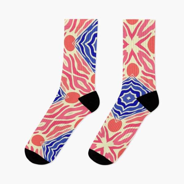 Item preview, Coral Coast Kaleidoscope - Retro Cobalt & Coral Geometric Pattern designed and sold by ECE Love.