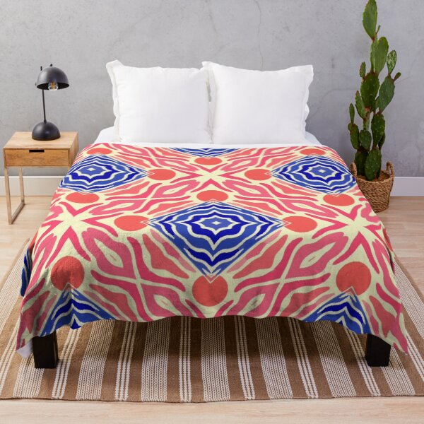 Item preview, Coral Coast Kaleidoscope - Retro Cobalt & Coral Geometric Pattern designed and sold by ECE Love.