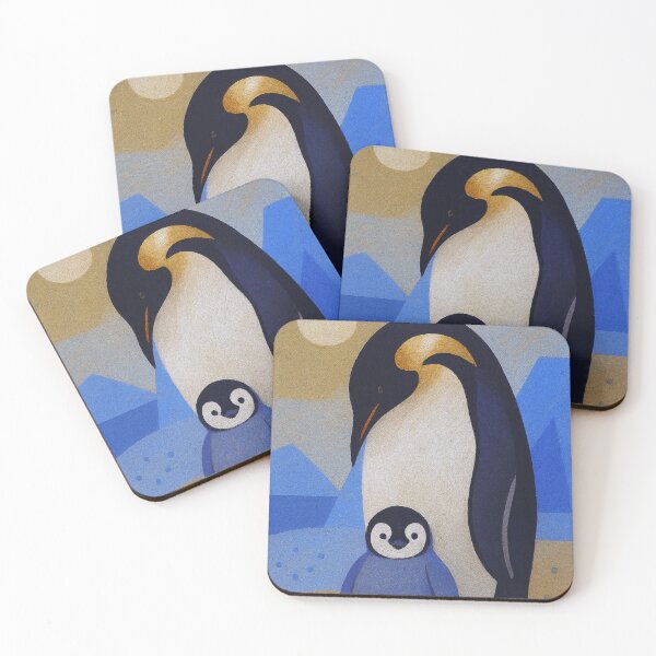 Item preview, Emperor penguin with chick painting designed and sold by GalleryKauffeld.