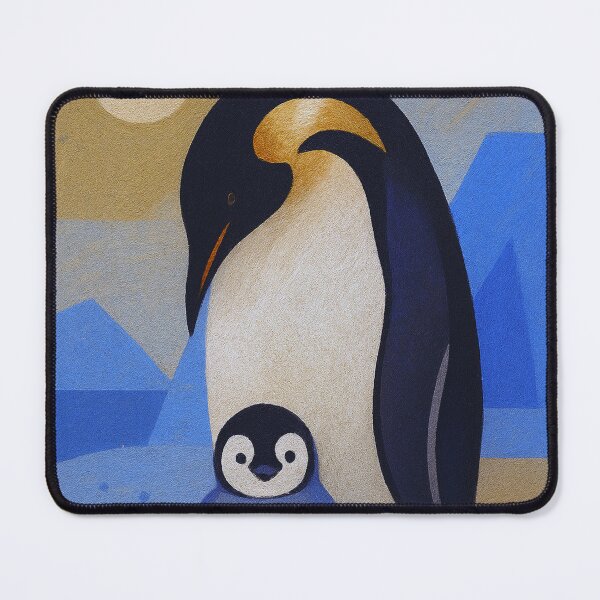 Item preview, Emperor penguin with chick painting designed and sold by GalleryKauffeld.