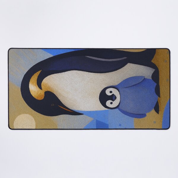 Item preview, Emperor penguin with chick painting designed and sold by GalleryKauffeld.
