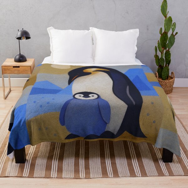 Item preview, Emperor penguin with chick painting designed and sold by GalleryKauffeld.