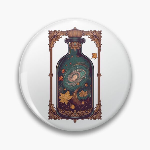 Item preview, Vintage Gothic Magic Potion Autumn Galaxy Bottle designed and sold by OlesiaCraft.