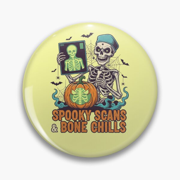 Item preview, Spooky Scans Bone Chills Skeleton Pumpkin Graphic designed and sold by Exquisite Design Studio „Paculówka”.