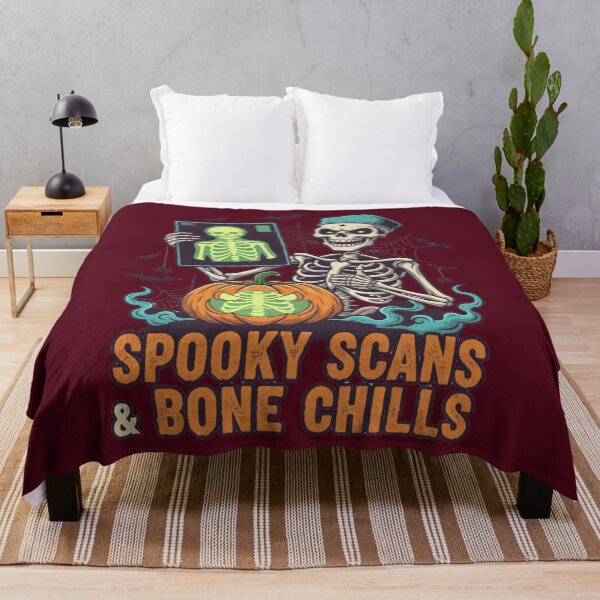 Item preview, Spooky Scans Bone Chills Skeleton Pumpkin Graphic designed and sold by Exquisite Design Studio „Paculówka”.