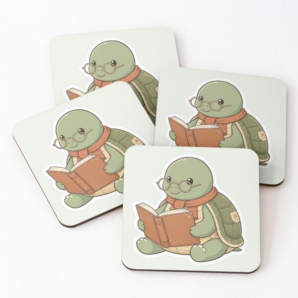 Item preview, Cute Turtle Reading Book with Glasses Cozy Bookworm designed and sold by Safe Haven Pets.