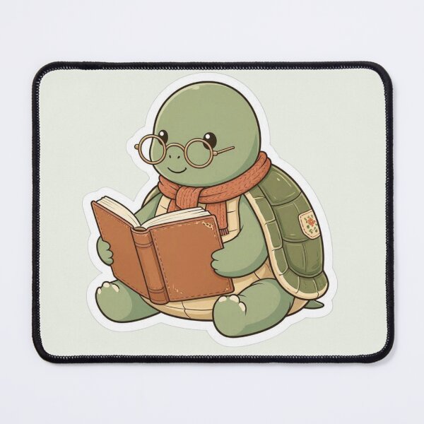 Item preview, Cute Turtle Reading Book with Glasses Cozy Bookworm designed and sold by Safe Haven Pets.