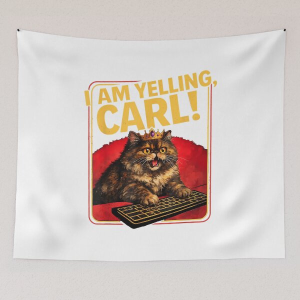 Item preview, I Am Yelling Carl Funny Donut Cat designed and sold by ZevyStores.