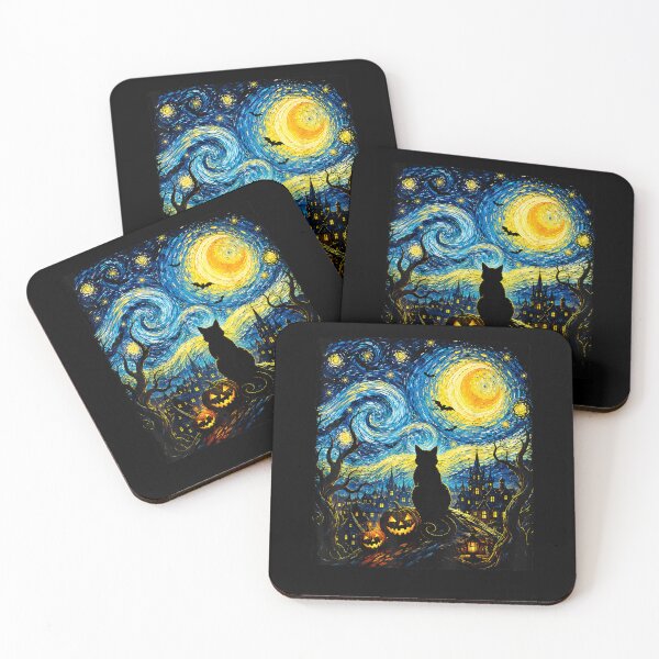 Item preview, Black Cat Starry Night Van Gogh Halloween Costume Men Women designed and sold by MatherFisher.