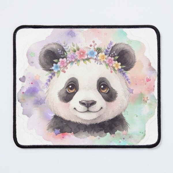Item preview, Pastel Kawaii Panda Floral Crown Coffee Mug & Cute Baby Panda Sticker designed and sold by Miming.