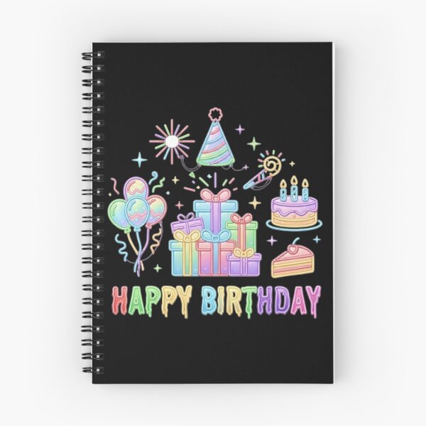 Item preview, Pastel Neon Happy Birthday Party Doodles Kawaii Celebration designed and sold by PetalsPaws.