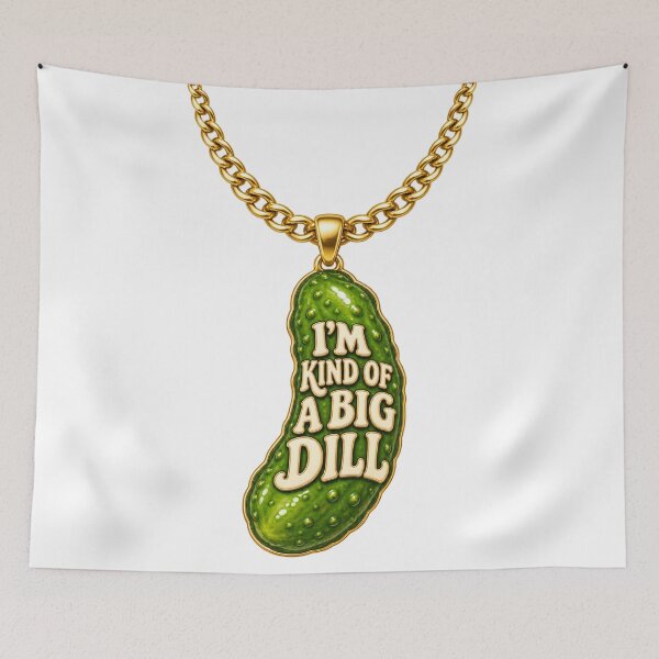 Item preview, I’m Kind of a Big Dill Gold Pickle Necklace designed and sold by Kimberly Palmer.