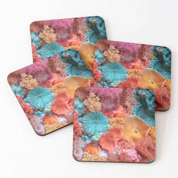 Item preview, Organic Worlds: Coral Bloom — Tropical Reef Macro Landscape designed and sold by Atlas-of-Worlds.