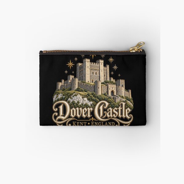 Item preview, Dover Castle Kent England – Embroidery Style Fortress Art with Golden Stars designed and sold by Emoji Emblems.