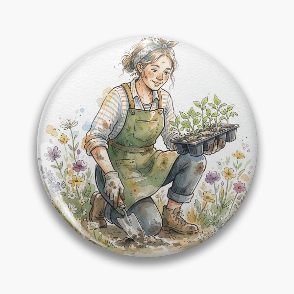 Item preview, Gardener With Trowel And Seedling Tray designed and sold by eduardoroa22.