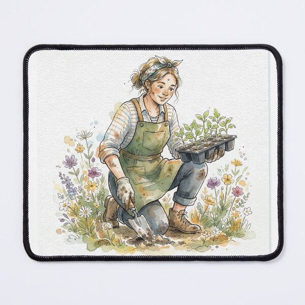 Item preview, Gardener With Trowel And Seedling Tray designed and sold by eduardoroa22.