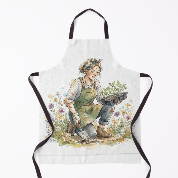 Item preview, Gardener With Trowel And Seedling Tray designed and sold by eduardoroa22.
