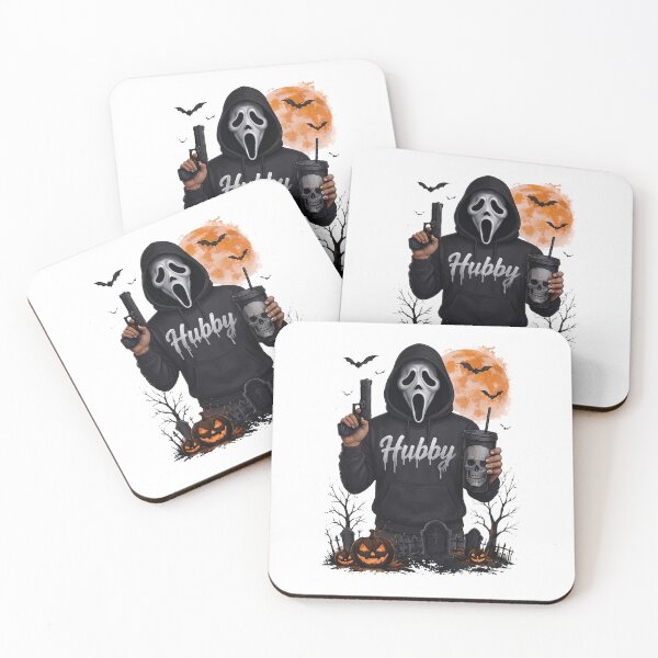 Item preview, Halloween Hubby Ghost Face Mask Pumpkin Booze Spooky Husband designed and sold by ostenlee.