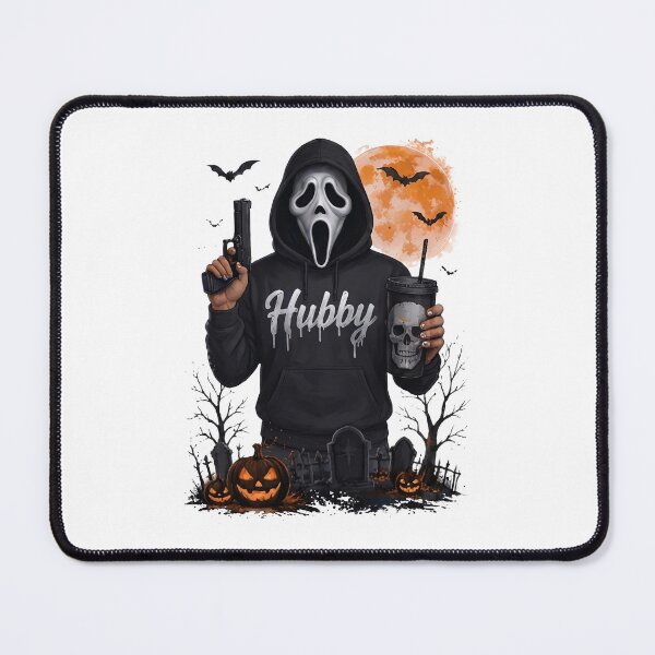 Item preview, Halloween Hubby Ghost Face Mask Pumpkin Booze Spooky Husband designed and sold by ostenlee.