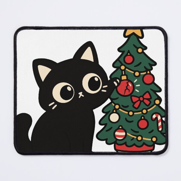 Item preview, Mischievous Cat Broke the Christmas Lights designed and sold by MewMade.