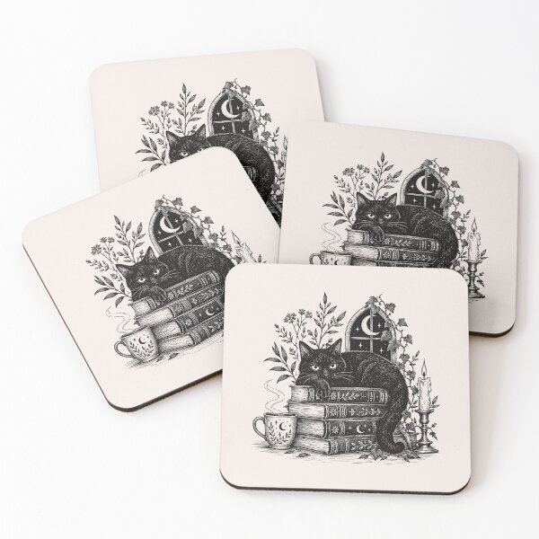 Item preview, Black Cat And Books designed and sold by VibeInkDesign.