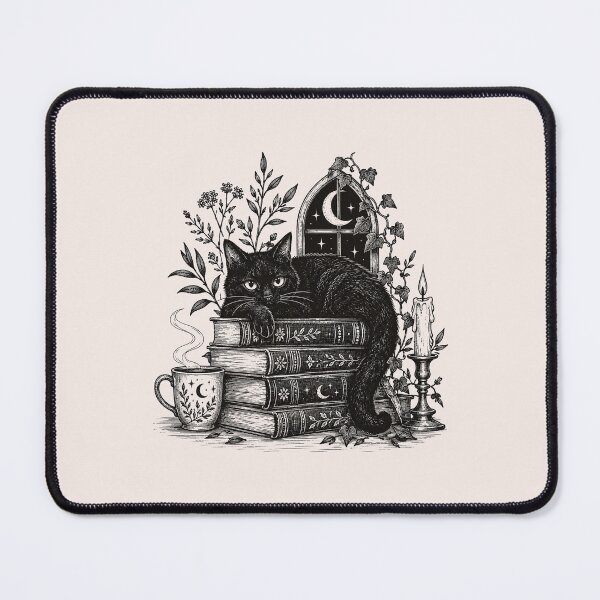 Item preview, Black Cat And Books designed and sold by VibeInkDesign.