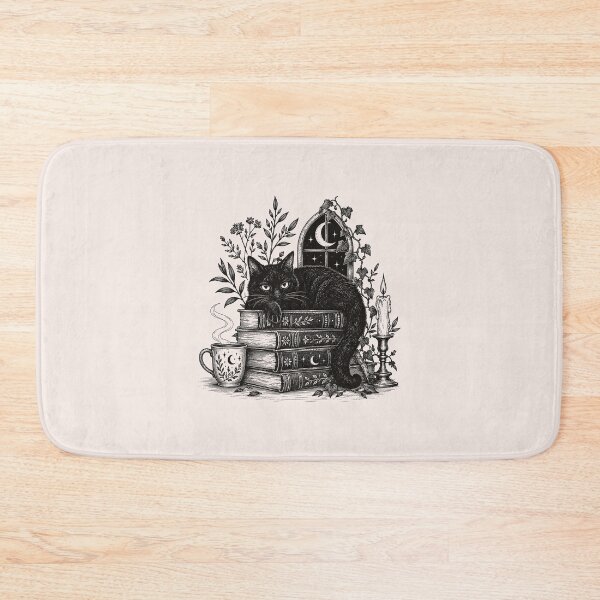 Item preview, Black Cat And Books designed and sold by VibeInkDesign.